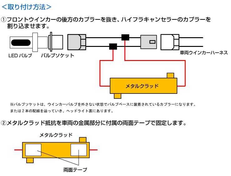 ハイフラ防止用抵抗器 ハイフラッシャー 対策 2個セット